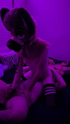 Hyena femboy gets eaten out while beating off some nice dick