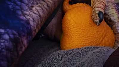 A dragon rutting his kolbold toy