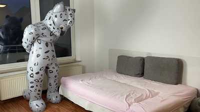 Snow leopard pooltoy suit