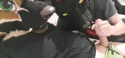 Panting my muzzle with cum