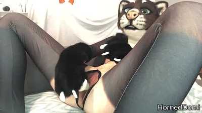 "Breaking in" new petsuit with a toy