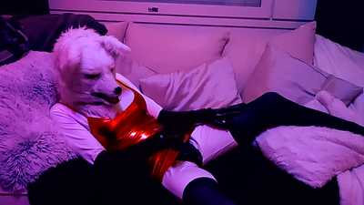 Relaxing on sofa