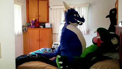 loving a plush dragon friend