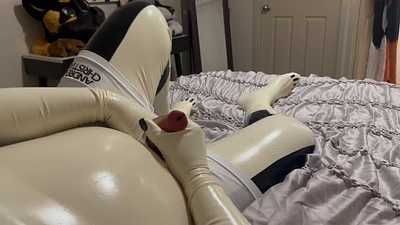 Pup Talem plays with his bone