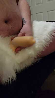 Pawing with my Fetish Zone Cadejo Sheath 