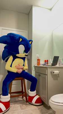 Sonic cums watching furry porn