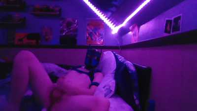 Blue Pup Jerks Off Until He Cums