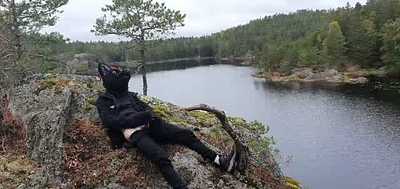 Fapping outside with a nice view