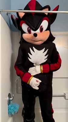 Shadow jerking off in the shower