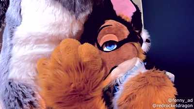 Hotel Room Service (Blowjob, frotting & missionary sex in fullsuit)