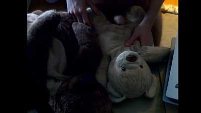 Rubbing my dick against my little teddy bear 