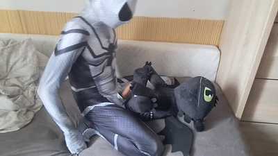 Spiderman with sweet dragon Toothless