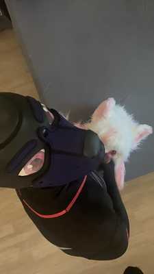 Puppy facial Cum on Kigurumi Doll