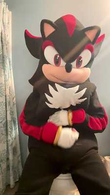 Shadow jerking it sitting down.