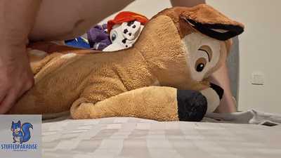 Stuffed Bambi sucks me and get fucked afterwards