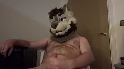 Horny wolf solo cumshot