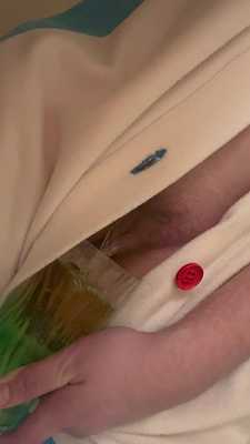 Slushpop checking the quality of her own drink dispenser 