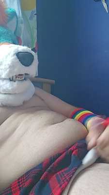 Femboy wolf play with his self 