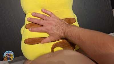 Stuffed Pikachu joins the assfuck gym
