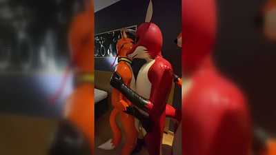 Rubber foxes and friends party at NordicFuzzCon 2024