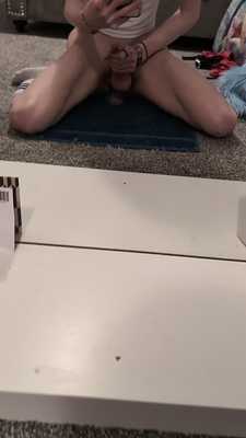 amature femboy twink rides knotted toy for first time