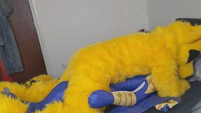 Pup Scout fucks Inflatable Dragon