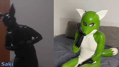 Green fox enjoying his freedom