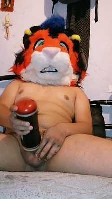 Lubricant and toy, horny big cat 🐯