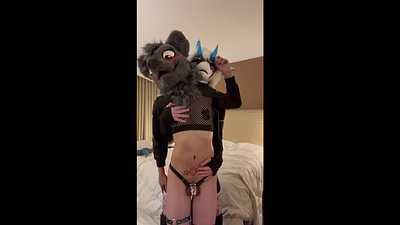 Femboy slut caged and fucked by a cute Shark