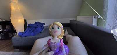 Fucking Rapunzel and cumming on her hair