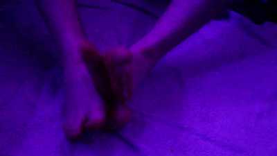 dildo playing with feet