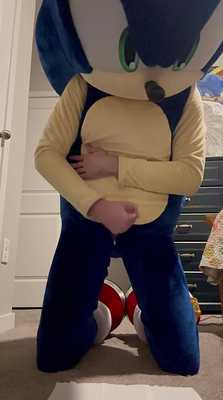 Sonic jerks off on his knees [old]