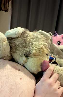 Cumming on my Husky Plush