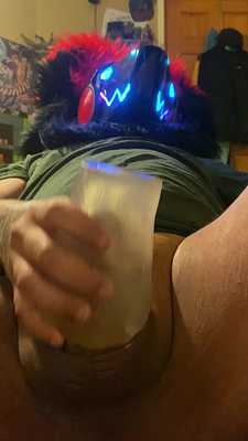 Proto humps toy and makes his small dick almost cum.