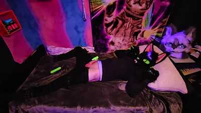 Alleycat cuffed to bed edging