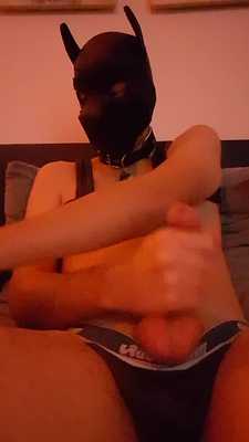 Pup Samu Jerk off 🐶🧦🍆💦