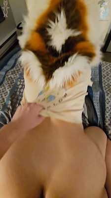 Femboy Gets Their Cock Milked By A Furry With A Fat Ass! (No Condom!)