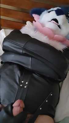 Straitjacketed Vaporeon gets jerked off