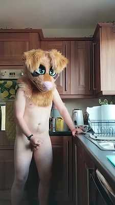 Puppy makes a cup of tea