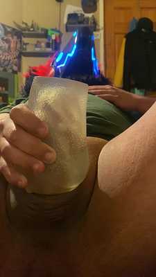 Proto makes his small dick cum ballsdeep in his toy