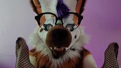 Getting pinned down and roughly fucked by fullsuiter while caged! >~<