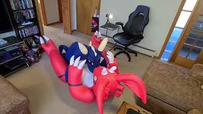 Guilmon gives blue a visit