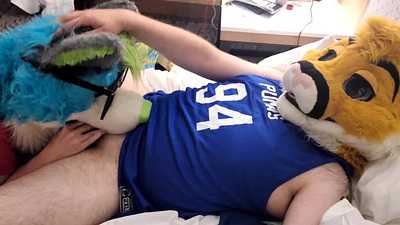 Puma jock muzzle fucks dog nerd