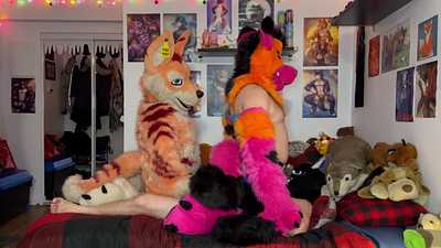 Skyway and Muzo Fox whit a hyena friend