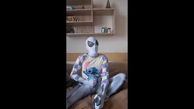 White spiderman in sexy pajamas.....good boy :)